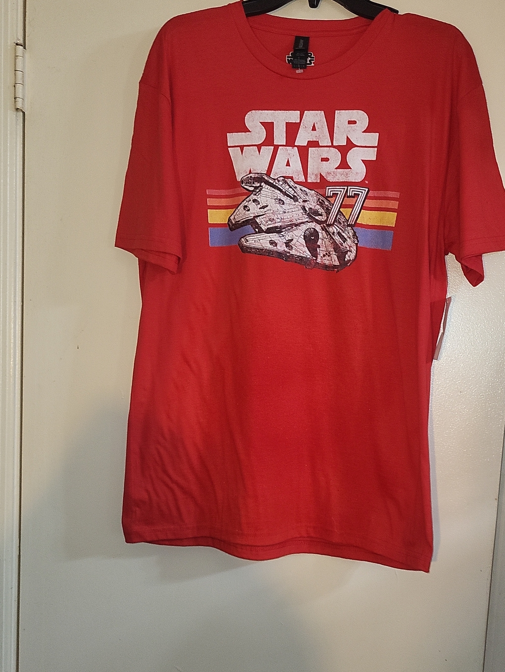 Star Wars Red Crewneck Tee with Bold Logo